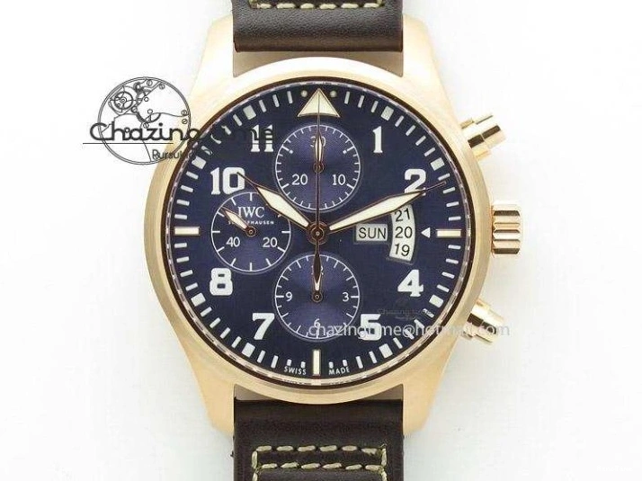 MIROTIME 0312 Bright Pilot Chrono SS AZF 1:1 Best Edition Green Dial on Brown Leather Strap A 7059